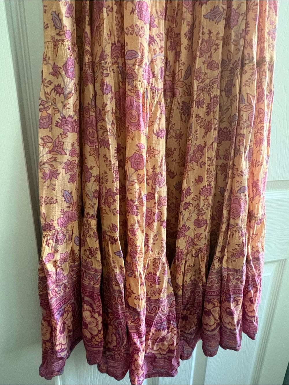 Spell Yellow and Pink Floral Midi Dress - Picture 7 of 8